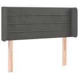 sötétszürke bársony LED-es fejtámla 103 x 16 x 78/88 cm