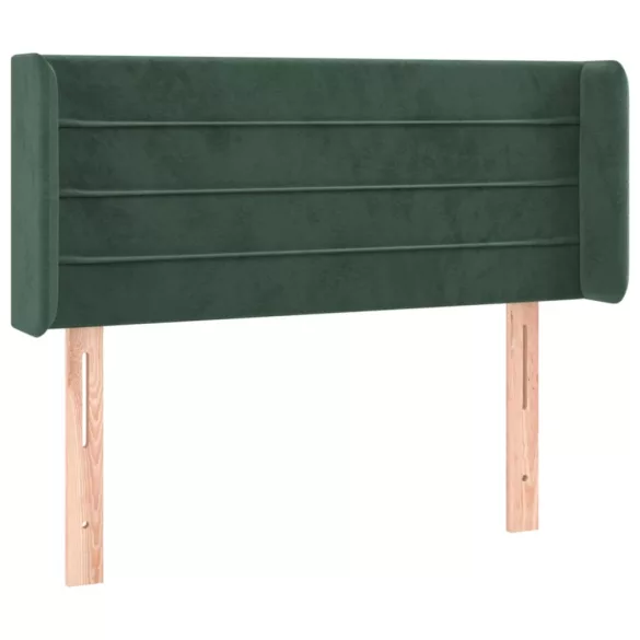 sötétzöld bársony LED-es fejtámla 103 x 16 x 78/88 cm