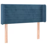 sötétkék bársony LED-es fejtámla 103 x 16 x 78/88 cm