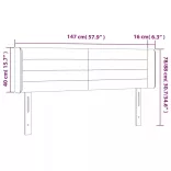 világosszürke bársony LED-es fejtámla 147 x 16 x 78/88 cm