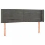 sötétszürke bársony LED-es fejtámla 147 x 16 x 78/88 cm