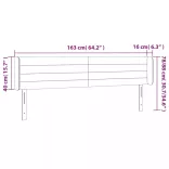 sötétszürke bársony LED-es fejtámla 163 x 16 x 78/88 cm