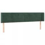 sötétzöld bársony LED-es fejtámla 163 x 16 x 78/88 cm