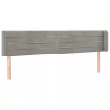 világosszürke bársony LED-es fejtámla 183 x 16 x 78/88 cm