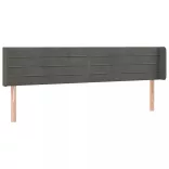 sötétszürke bársony LED-es fejtámla 183 x 16 x 78/88 cm