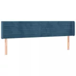 sötétkék bársony LED-es fejtámla 183 x 16 x 78/88 cm
