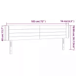 sötétkék bársony LED-es fejtámla 183 x 16 x 78/88 cm