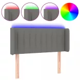 sötétszürke szövet LED-es fejtámla 83 x 16 x 78/88 cm