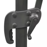 homokszínű konzolos napernyő rúddal és LED-fényekkel 300 cm