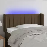 sötétbarna szövet LED-es fejtámla 83 x 16 x 78/88 cm