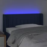 kék szövet LED-es fejtámla 83 x 16 x 78/88 cm