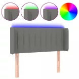 sötétszürke szövet LED-es fejtámla 103 x 16 x 78/88 cm