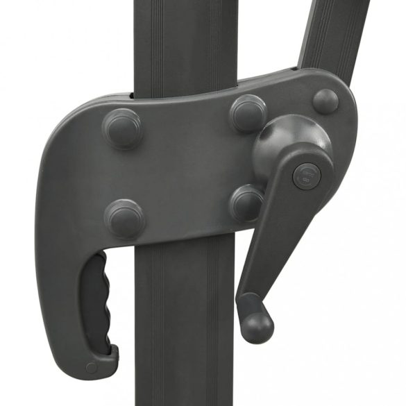 antracitszürke konzolos napernyő rúddal és LED-fényekkel 300 cm