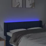 kék szövet LED-es fejtámla 147 x 16 x 78/88 cm