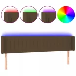 sötétbarna szövet LED-es fejtámla 163 x 16 x 78/88 cm