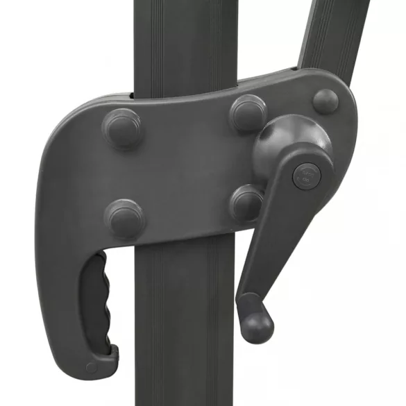 fekete konzolos napernyő rúddal és LED-fényekkel 300 cm