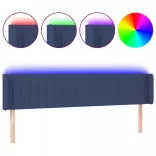 kék szövet LED-es fejtámla 183 x 16 x 78/88 cm
