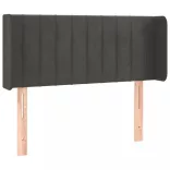 sötétszürke bársony LED-es fejtámla 83 x 16 x 78/88 cm