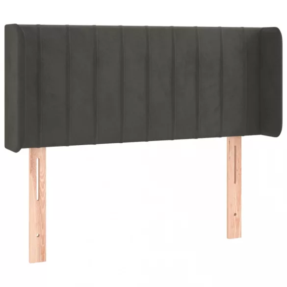 sötétszürke bársony LED-es fejtámla 83 x 16 x 78/88 cm