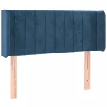 sötétkék bársony LED-es fejtámla 83 x 16 x 78/88 cm