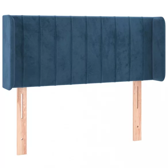 sötétkék bársony LED-es fejtámla 83 x 16 x 78/88 cm