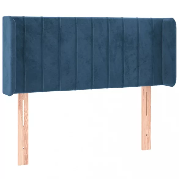 sötétkék bársony LED-es fejtámla 93 x 16 x 78/88 cm