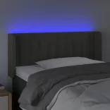 sötétszürke bársony LED-es fejtámla 103 x 16 x 78/88 cm