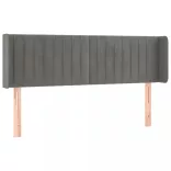 világosszürke bársony LED-es fejtámla 147 x 16 x 78/88 cm