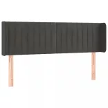 sötétszürke bársony LED-es fejtámla 147 x 16 x 78/88 cm