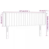 sötétszürke bársony LED-es fejtámla 147 x 16 x 78/88 cm