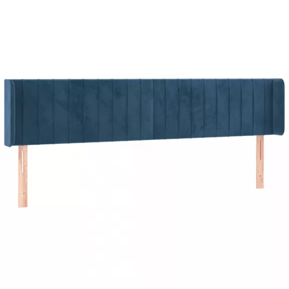 sötétkék bársony LED-es fejtámla 163 x 16 x 78/88 cm