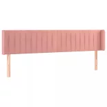 rózsaszín bársony LED-es fejtámla 163x16x78/88 cm