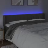 sötétszürke bársony LED-es fejtámla 183 x 16 x 78/88 cm