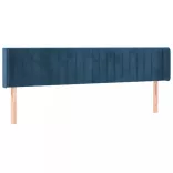 sötétkék bársony LED-es fejtámla 183 x 16 x 78/88 cm