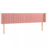 rózsaszín bársony LED-es fejtámla 183x16x78/88 cm