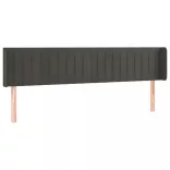 sötétszürke bársony LED-es fejtámla 203 x 16 x 78/88 cm