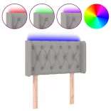 világosszürke szövet LED-es fejtámla 83 x 16 x 78/88 cm