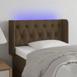 sötétbarna szövet LED-es fejtámla 83 x 16 x 78/88 cm