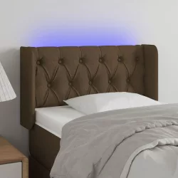 sötétbarna szövet LED-es fejtámla 83 x 16 x 78/88 cm