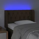 sötétbarna szövet LED-es fejtámla 83 x 16 x 78/88 cm