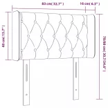 sötétbarna szövet LED-es fejtámla 83 x 16 x 78/88 cm