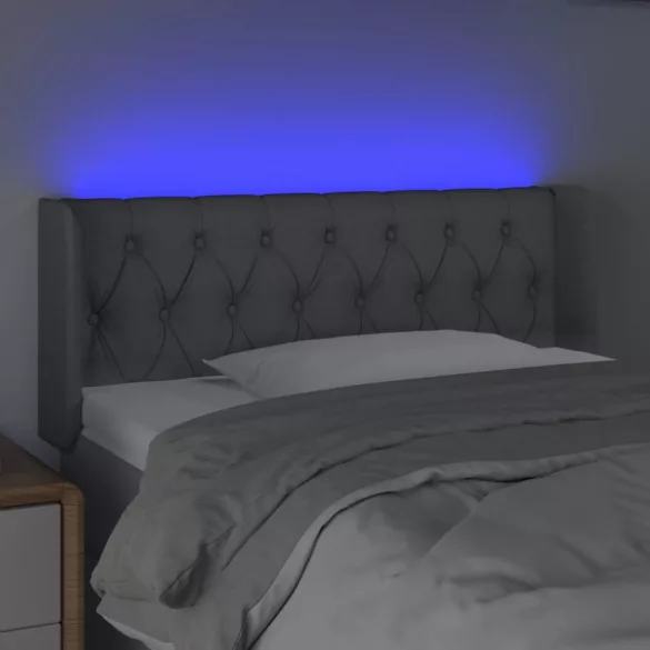 világosszürke szövet LED-es fejtámla 93 x 16 x 78/88 cm