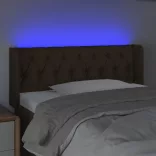 sötétbarna szövet LED-es fejtámla 93 x 16 x 78/88 cm