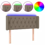 tópszínű szövet LED-es fejtámla 93 x 16 x 78/88 cm