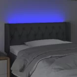 sötétszürke szövet LED-es fejtámla 103 x 16 x 78/88 cm