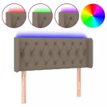 tópszínű szövet LED-es fejtámla 103 x 16 x 78/88 cm