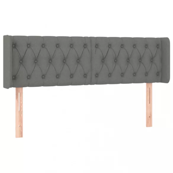 sötétszürke szövet LED-es fejtámla 147 x 16 x 78/88 cm