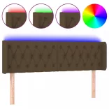 sötétbarna szövet LED-es fejtámla 147 x 16 x 78/88 cm
