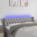 világosszürke szövet LED-es fejtámla 163 x 16 x 78/88 cm