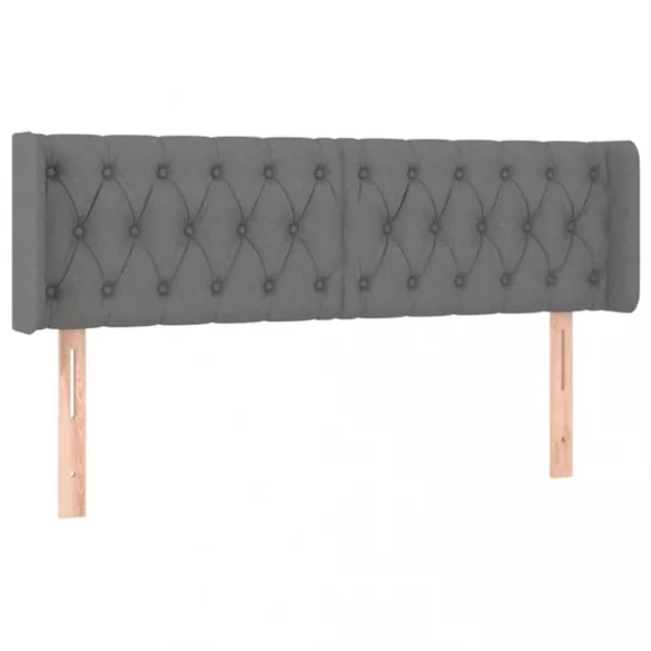 sötétszürke szövet LED-es fejtámla 163 x 16 x 78/88 cm